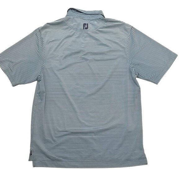 FootJoy presidents cup golf Striped Polo Shirt Blue White Collared short sleeve - Picture 9 of 10